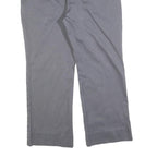 LANDS END Womens Cotton Blend Grey Regular Straight Trousers W32 L27 Casual