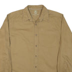 FADED GLORY Mens Beige Shirt Cotton Blend M Casual Button-Down Long Sleeve