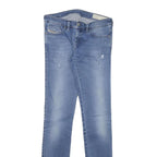 DIESEL Womens Slim Blue Denim Light Wash Jeans W28 L32 Stylish Zip Closure
