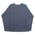 TOMMY HILFIGER Mens Blue V-Neck XL Cotton Sweatshirt Classic Pullover