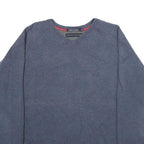 TOMMY HILFIGER Mens Blue V-Neck XL Cotton Sweatshirt Classic Pullover