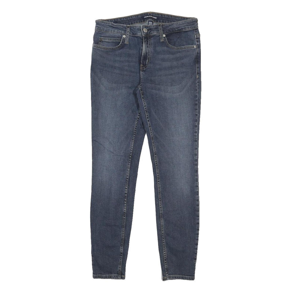 CALVIN KLEIN JEANS Womens Slim Blue Skinny Denim Raw W28 L30 Stretch Cotton