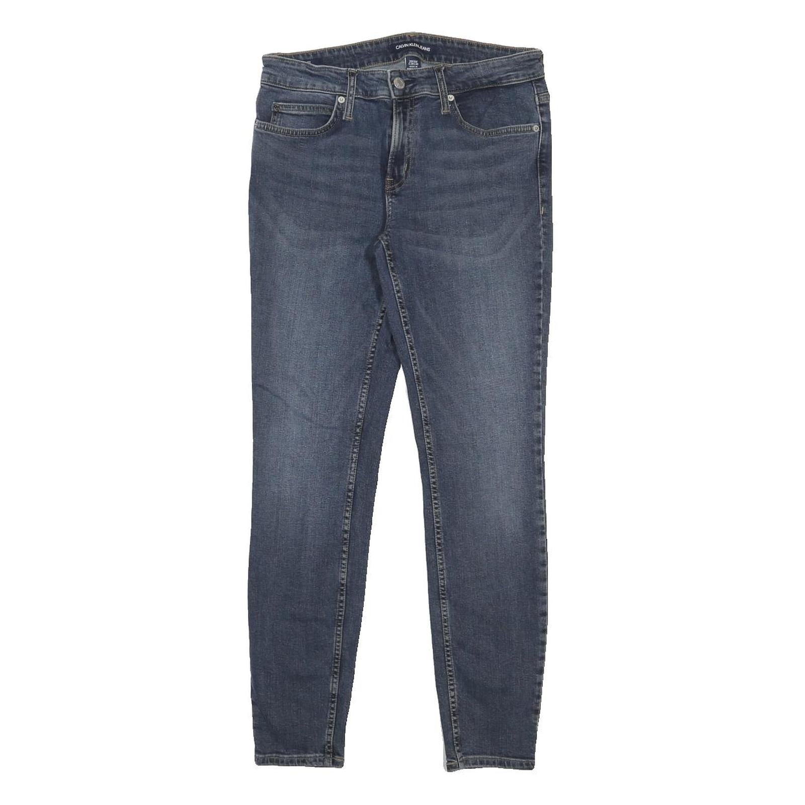 CALVIN KLEIN JEANS Womens Slim Blue Skinny Denim Raw W28 L30 Stretch Cotton