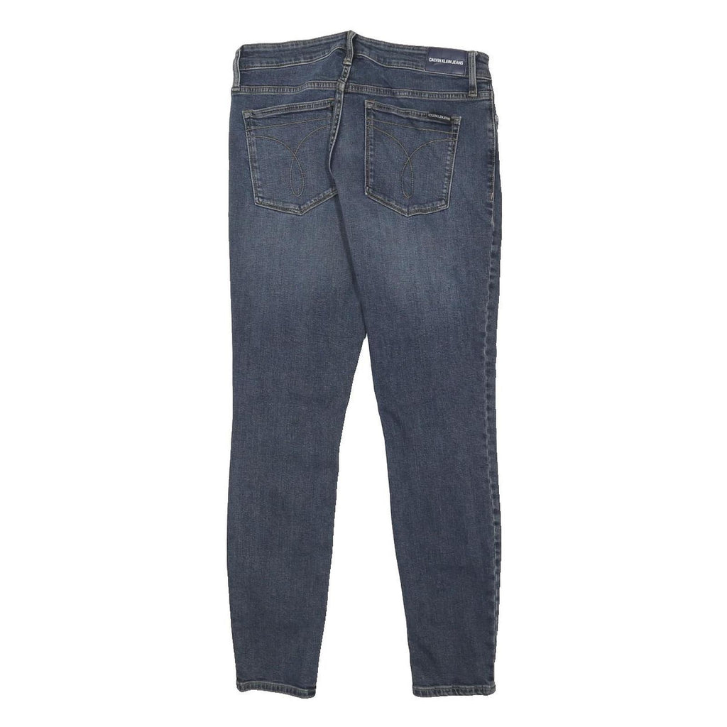 CALVIN KLEIN JEANS Womens Slim Blue Skinny Denim Raw W28 L30 Stretch Cotton