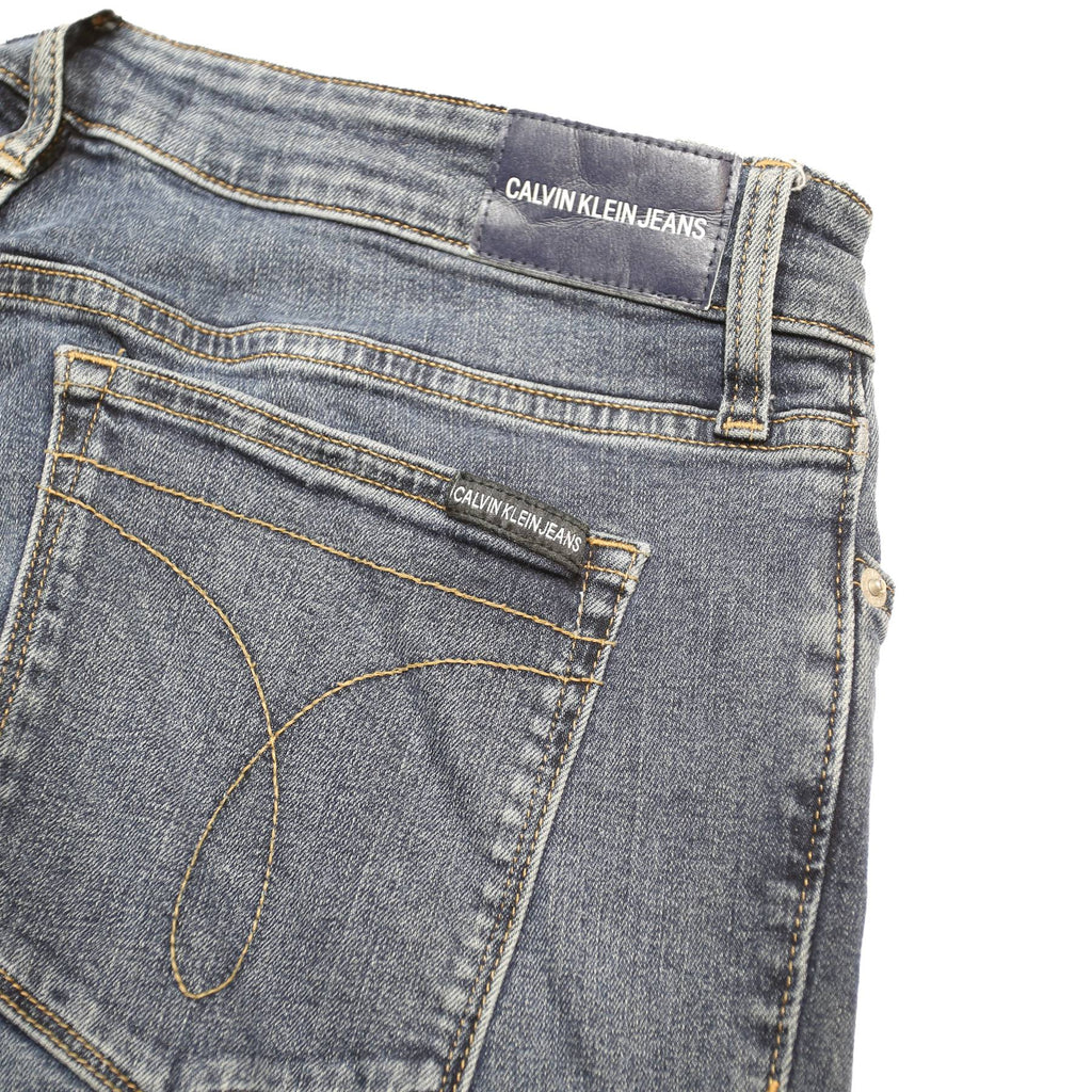 CALVIN KLEIN JEANS Womens Slim Blue Skinny Denim Raw W28 L30 Stretch Cotton