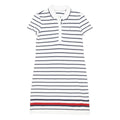 TOMMY HILFIGER Womens White & Navy Stripe Polo Cotton Blend Mini Dress XS Casual