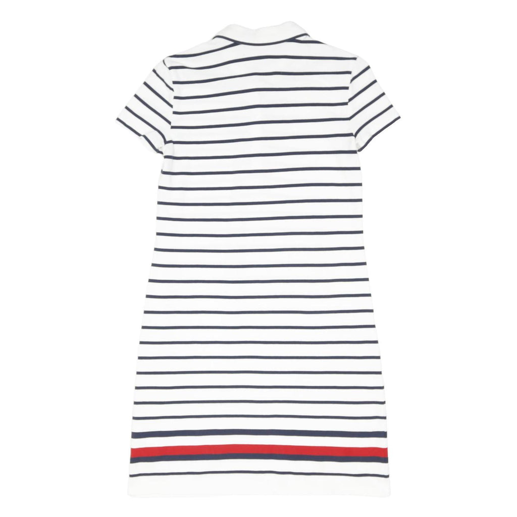 TOMMY HILFIGER Womens White & Navy Stripe Polo Cotton Blend Mini Dress XS Casual