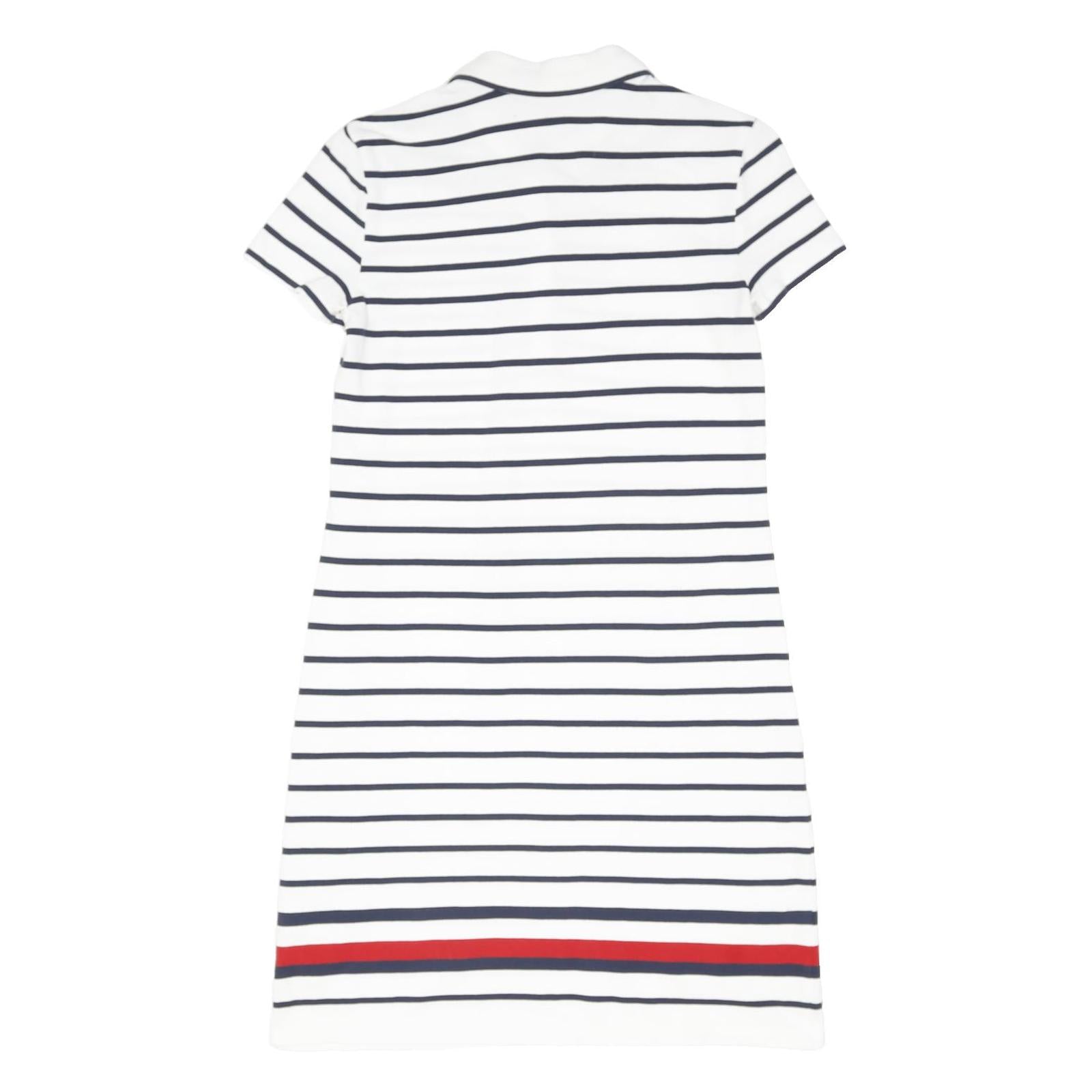 TOMMY HILFIGER Womens White & Navy Stripe Polo Cotton Blend Mini Dress XS Casual