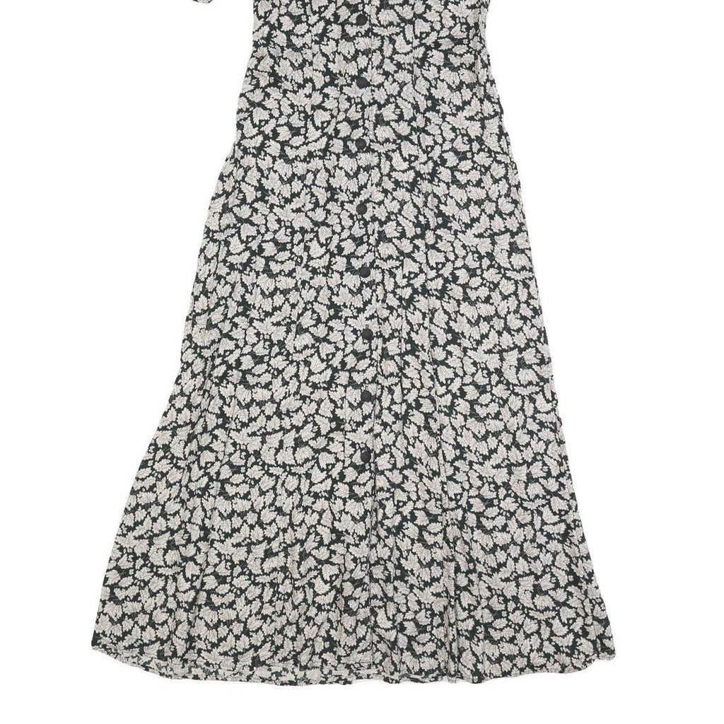 ALL THAT JAZZ Womens Black White Floral Day Dress Polyester Blend Short Sleeve