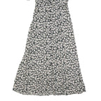 ALL THAT JAZZ Womens Black White Floral Day Dress Polyester Blend Short Sleeve