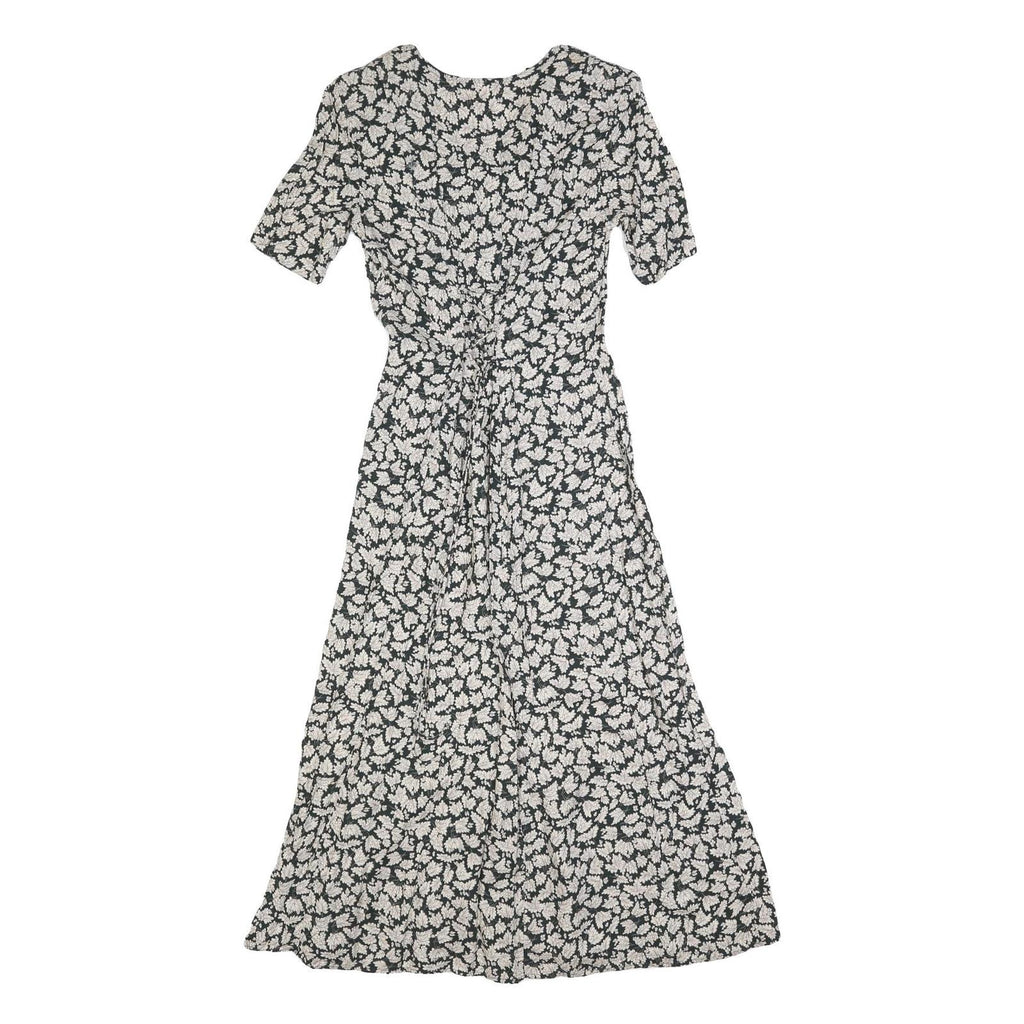 ALL THAT JAZZ Womens Black White Floral Day Dress Polyester Blend Short Sleeve