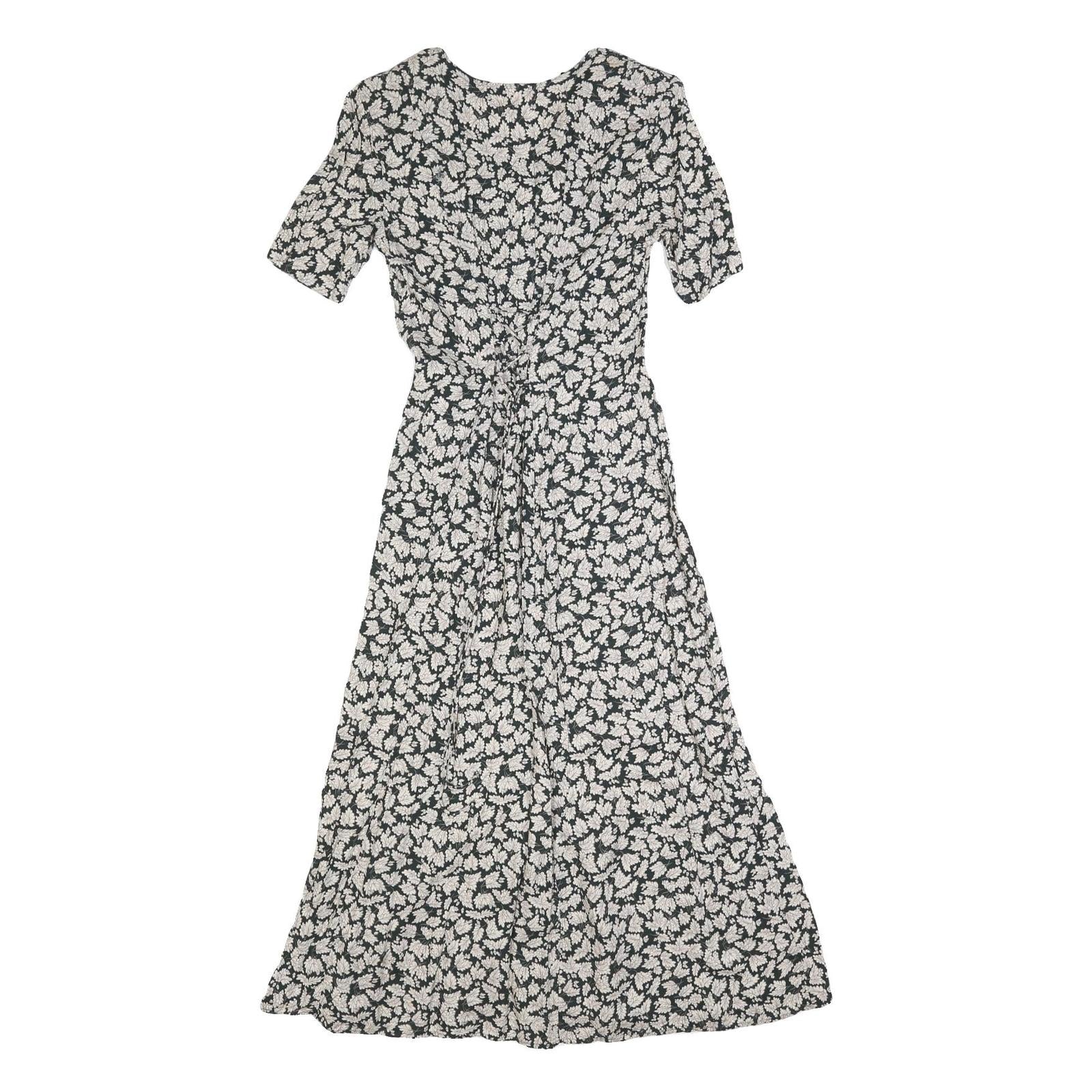 ALL THAT JAZZ Womens Black White Floral Day Dress Polyester Blend Short Sleeve