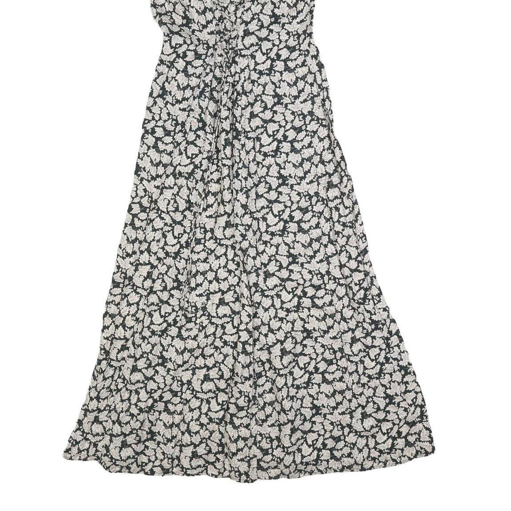 ALL THAT JAZZ Womens Black White Floral Day Dress Polyester Blend Short Sleeve