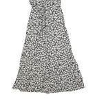 ALL THAT JAZZ Womens Black White Floral Day Dress Polyester Blend Short Sleeve