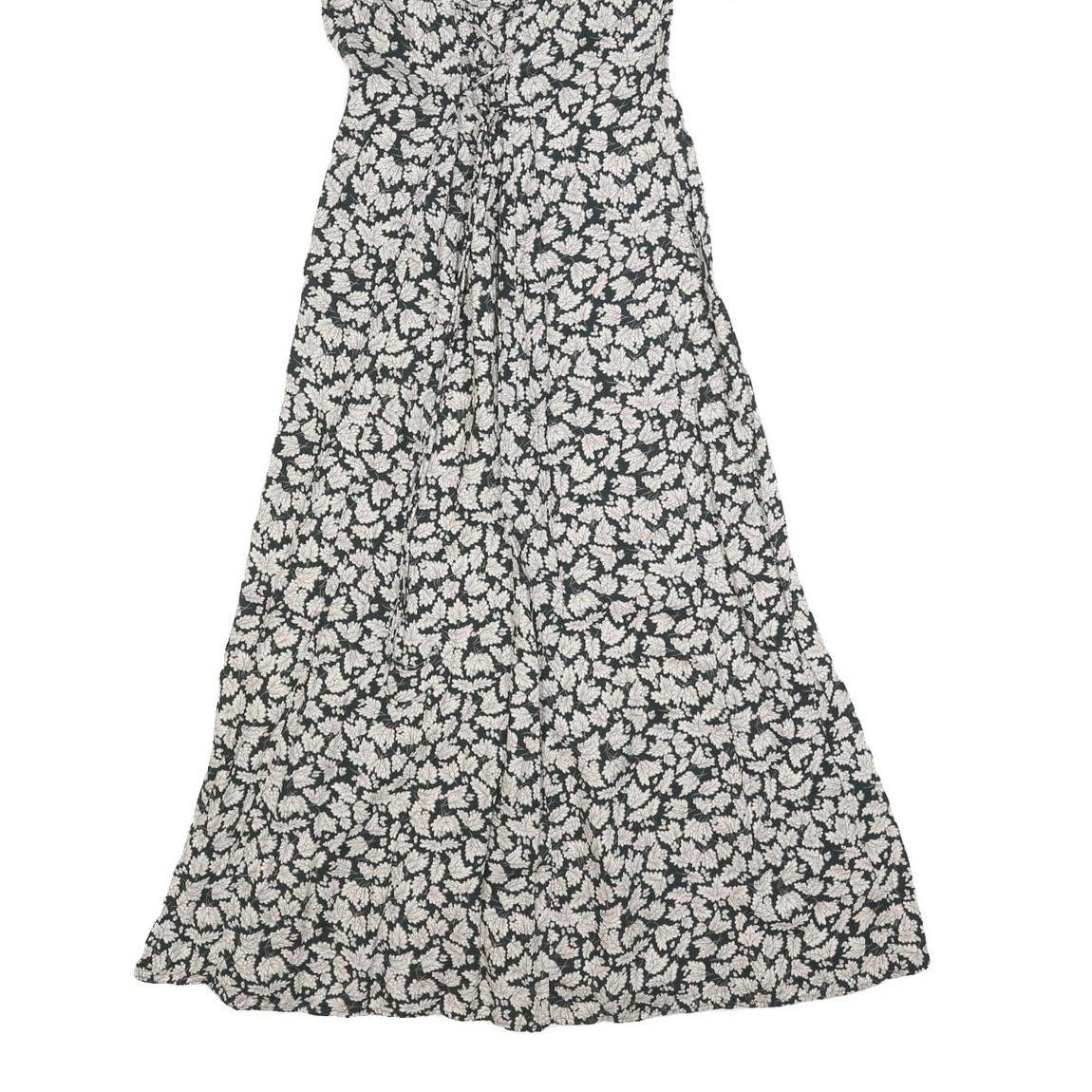 ALL THAT JAZZ Womens Black White Floral Day Dress Polyester Blend Short Sleeve