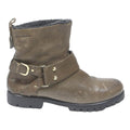 BOSS ORANGE Womens Ankle Boots Brown Leather UK 6 Studded Buckle Casual