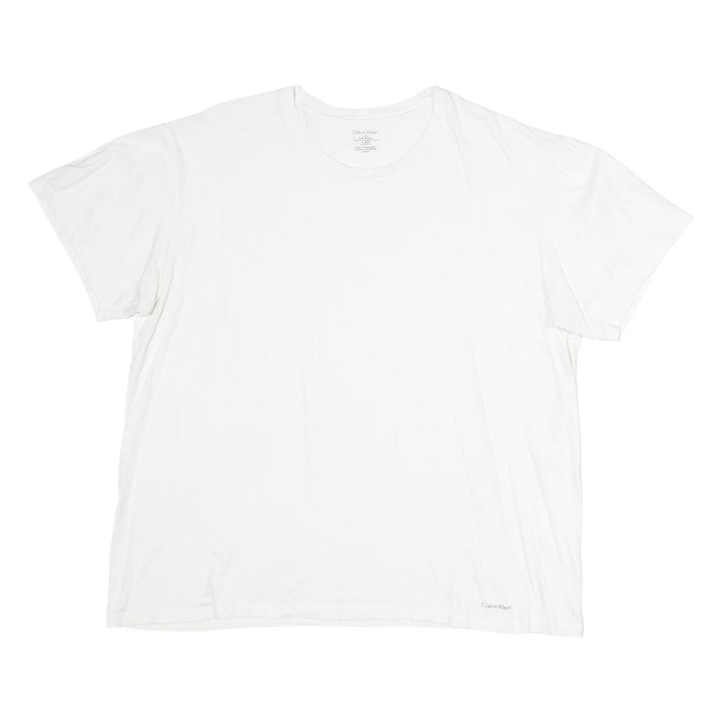 CALVIN KLEIN Mens White Modern T-Shirt M Short Sleeve Crew Neck Plain Casual