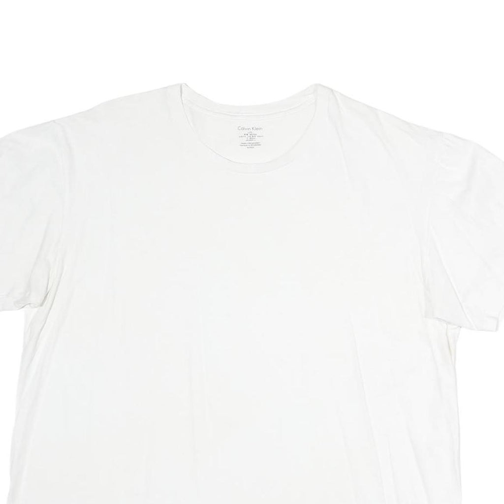 CALVIN KLEIN Mens White Modern T-Shirt M Short Sleeve Crew Neck Plain Casual