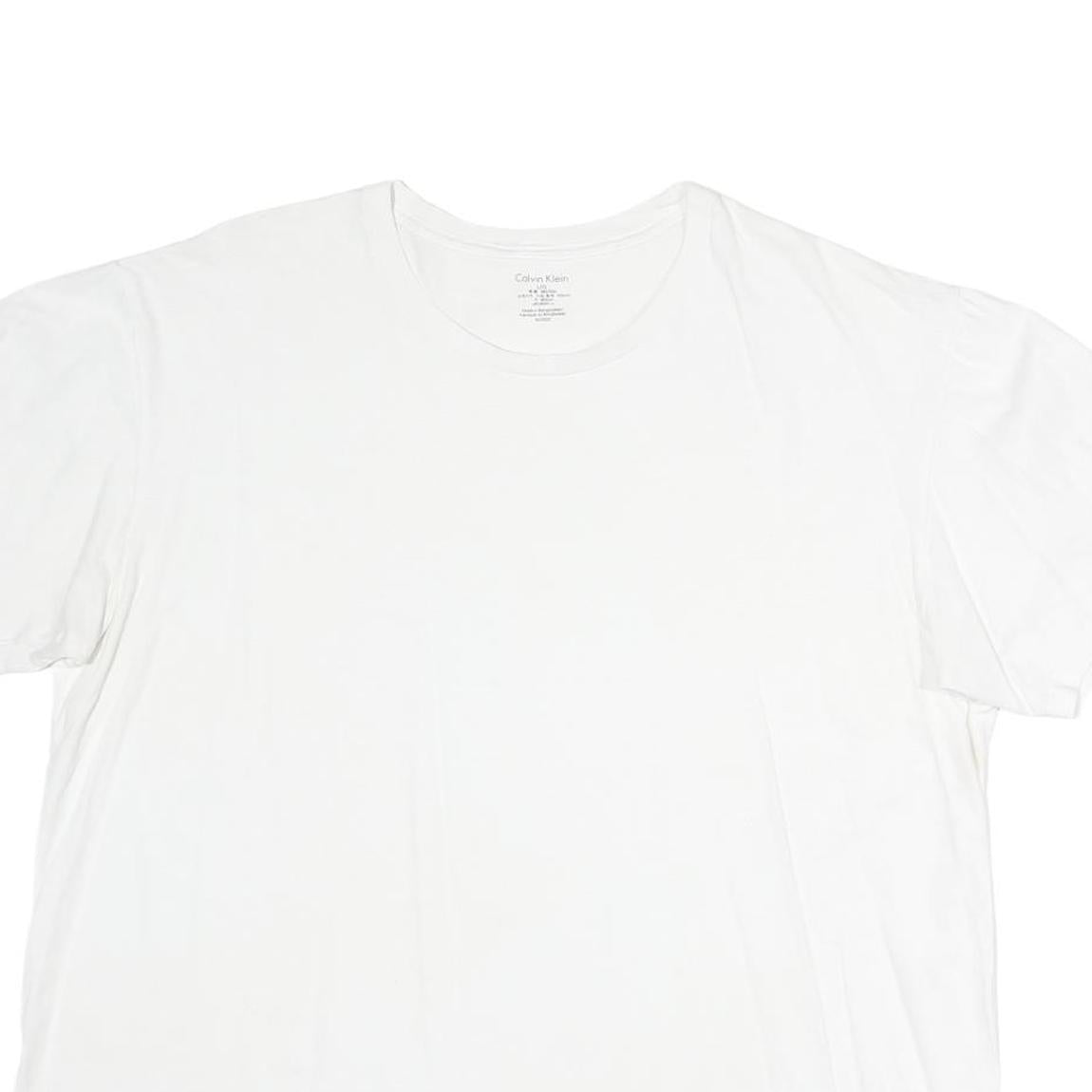 CALVIN KLEIN Mens White Modern T-Shirt M Short Sleeve Crew Neck Plain Casual