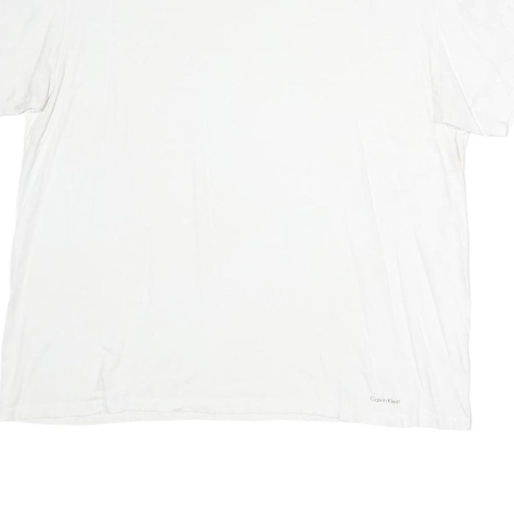 CALVIN KLEIN Mens White Modern T-Shirt M Short Sleeve Crew Neck Plain Casual