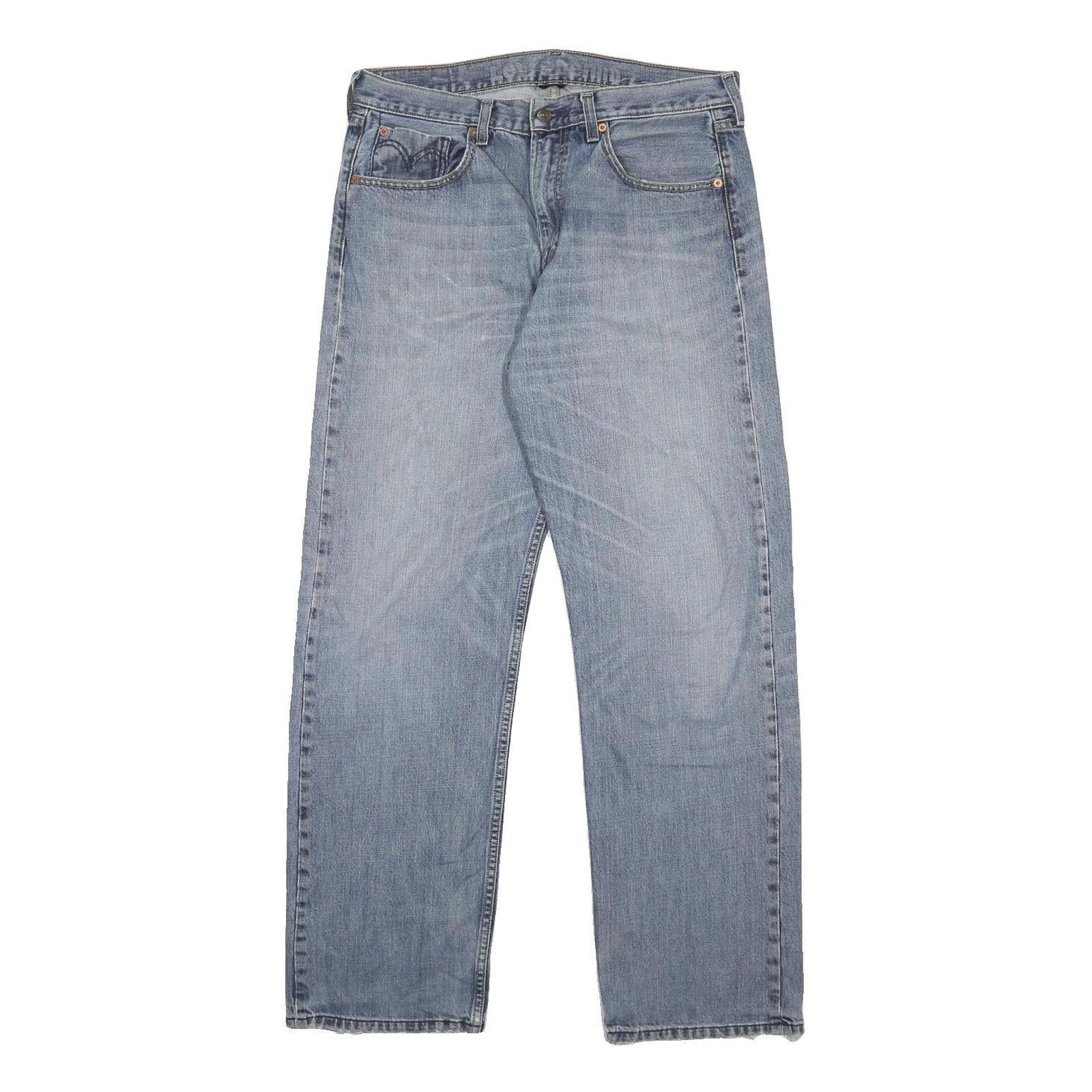 LEVI'S Mens Light Blue Regular Fit Straight Leg Denim Jeans W34 L32 Classic Zip