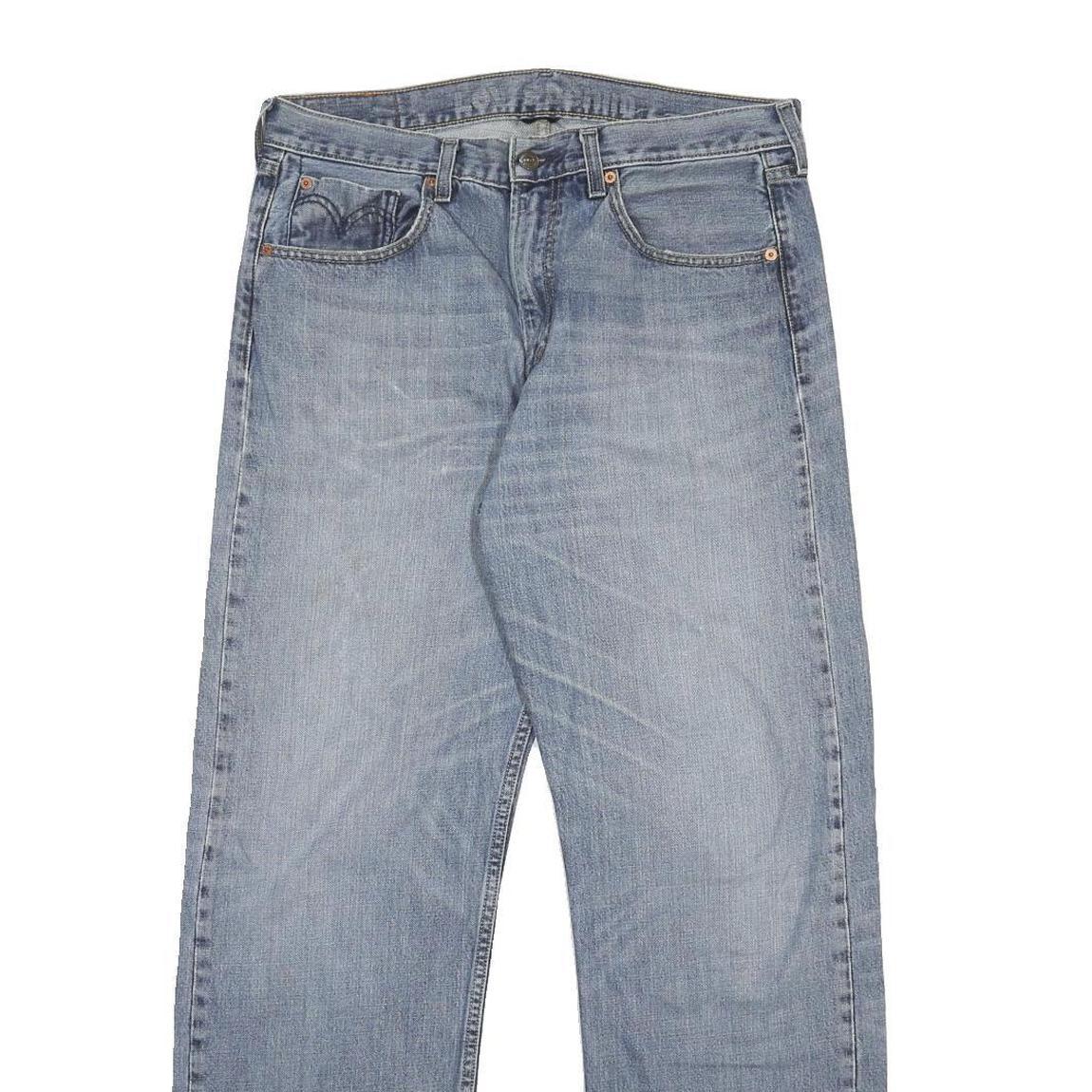 LEVI'S Mens Light Blue Regular Fit Straight Leg Denim Jeans W34 L32 Classic Zip