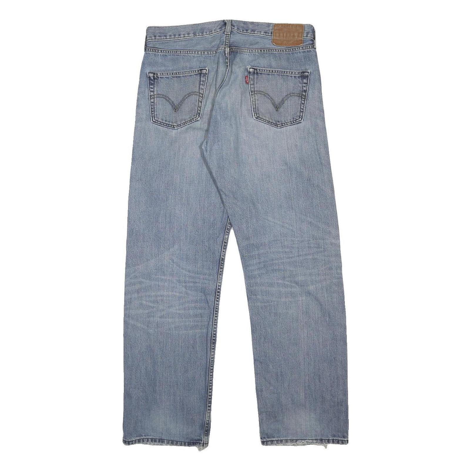 LEVI'S Mens Light Blue Regular Fit Straight Leg Denim Jeans W34 L32 Classic Zip