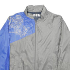 LM CORPORATE FASHION Mens Grey & Blue Nylon Zip Jacket M Plain Lightweight