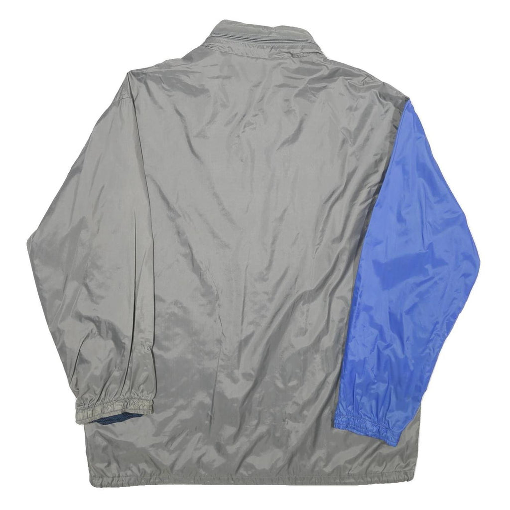 LM CORPORATE FASHION Mens Grey & Blue Nylon Zip Jacket M Plain Lightweight