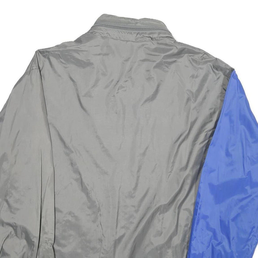 LM CORPORATE FASHION Mens Grey & Blue Nylon Zip Jacket M Plain Lightweight