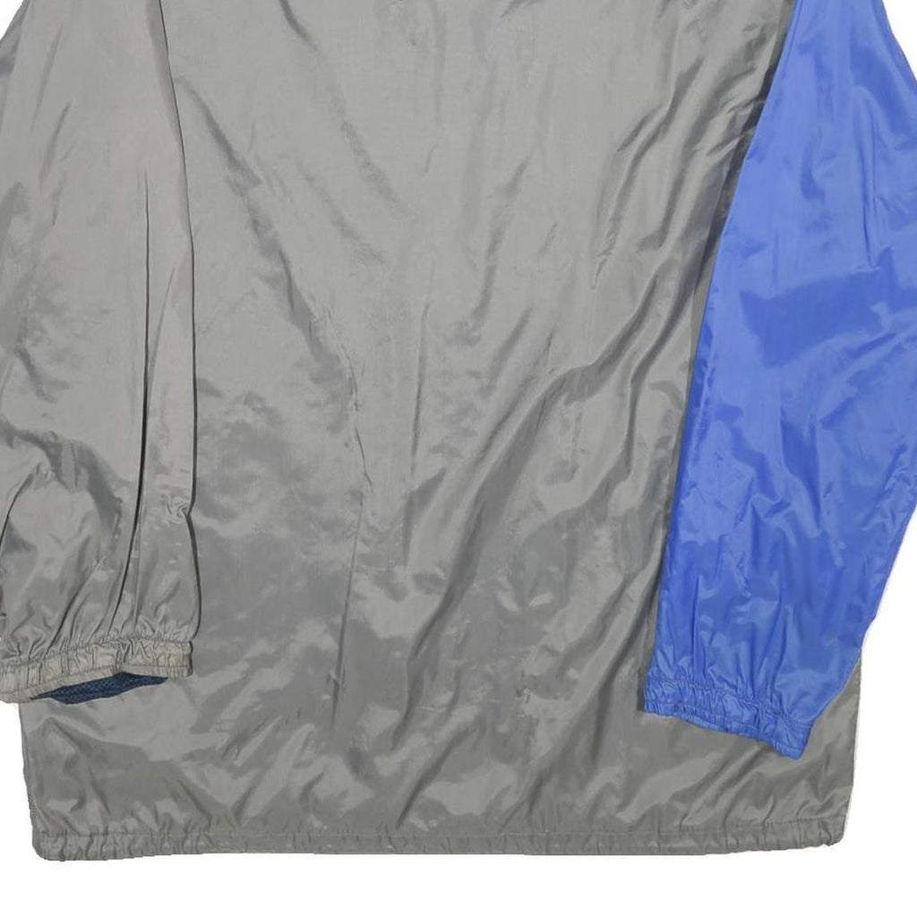 LM CORPORATE FASHION Mens Grey & Blue Nylon Zip Jacket M Plain Lightweight