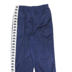 KAPPA Mens Joggers Blue & White Logo Tape L W28 L26 Classic Tapered Track Pants
