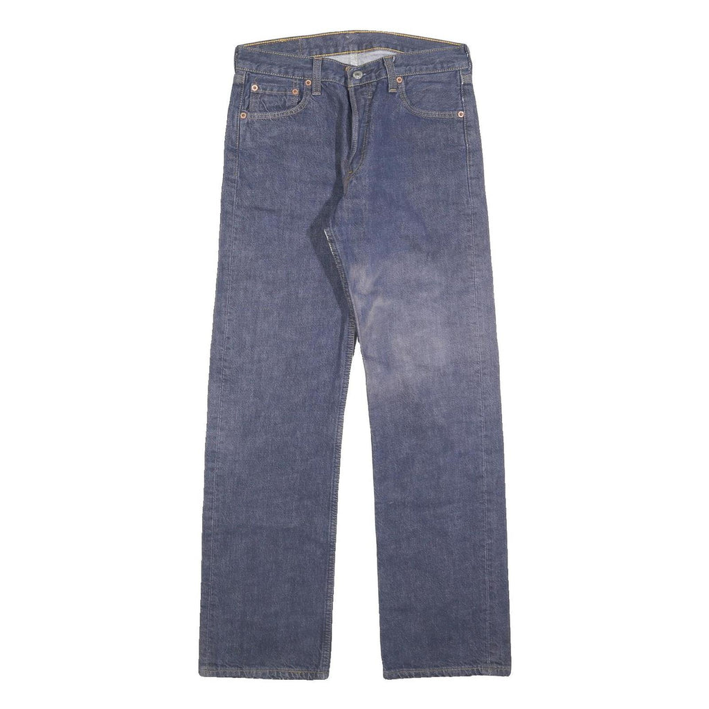 LEVI'S 501 Mens Jeans Blue Regular Straight Denim Medium W30 L32 Classic Button