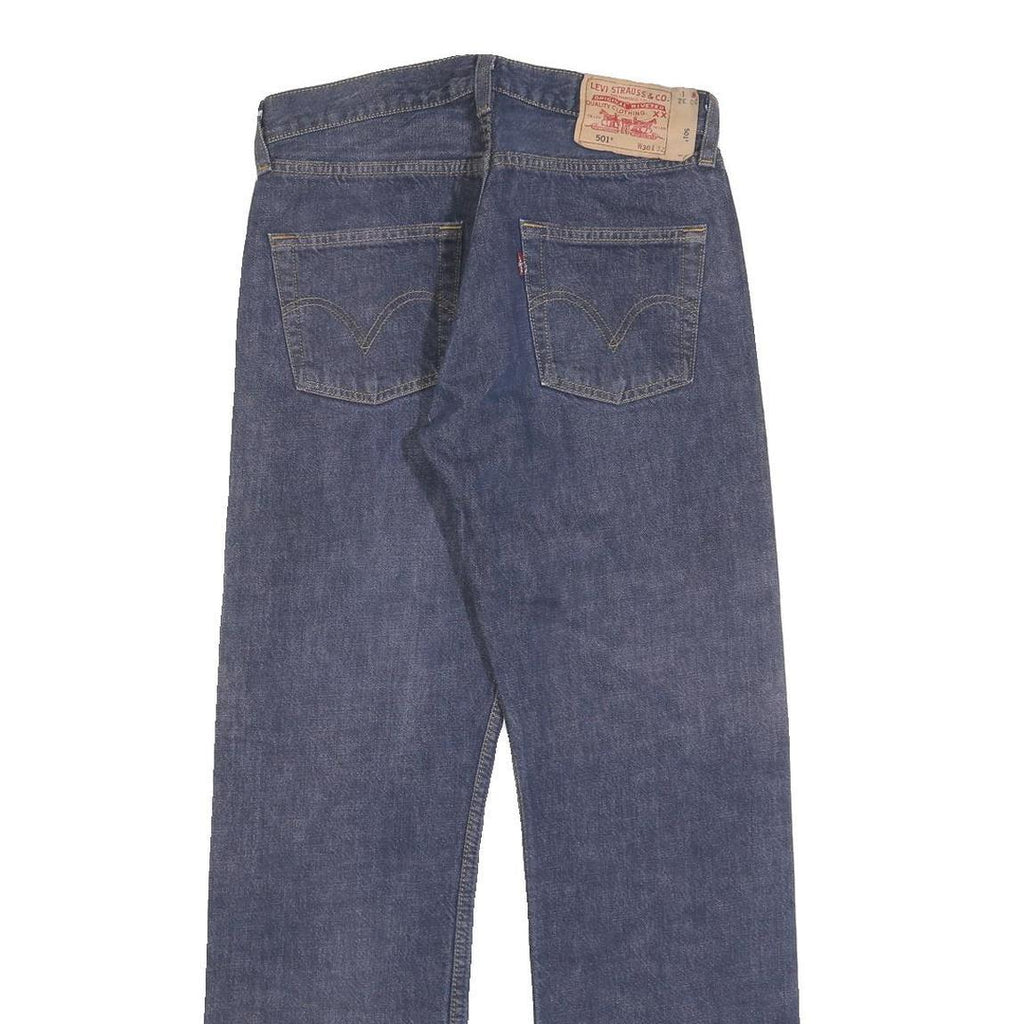 LEVI'S 501 Mens Jeans Blue Regular Straight Denim Medium W30 L32 Classic Button