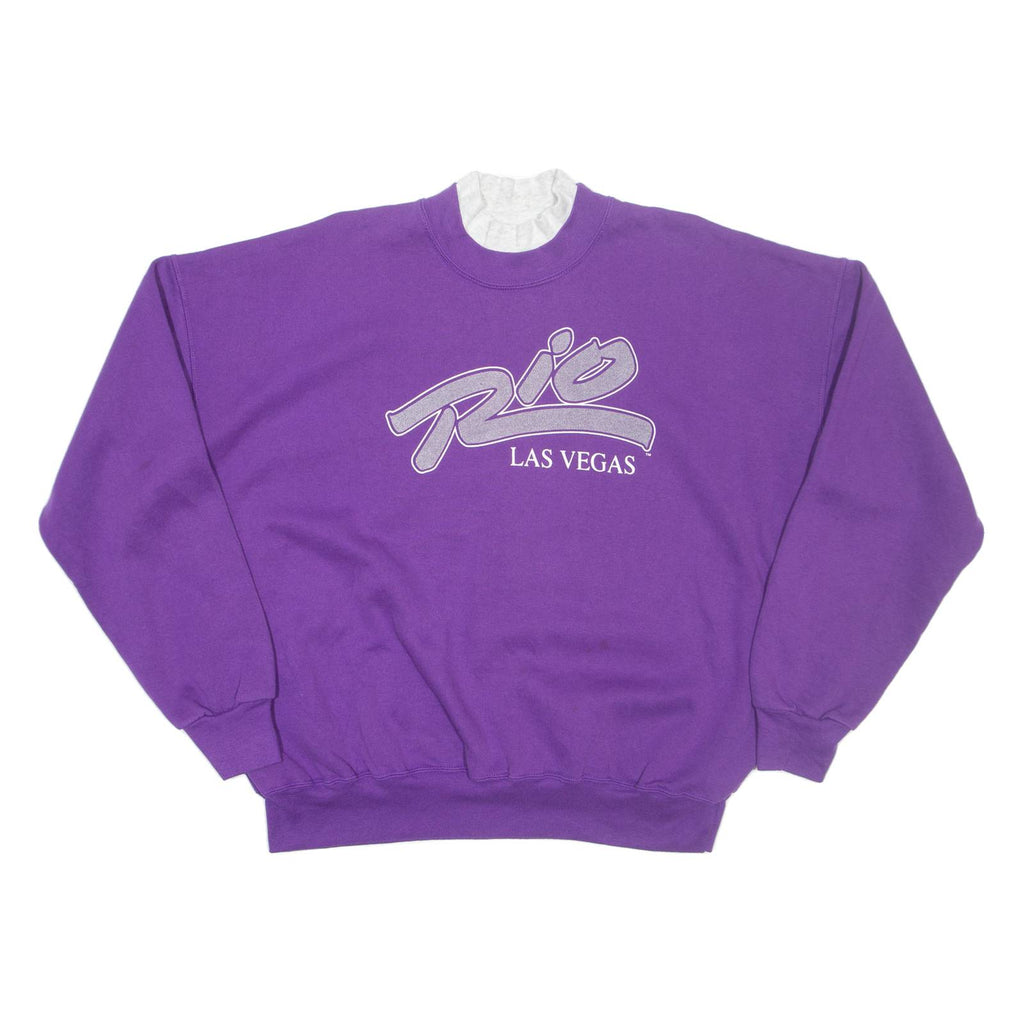 DODGER Rio Las Vegas Womens Sweatshirt Purple High Neck USA 2XL