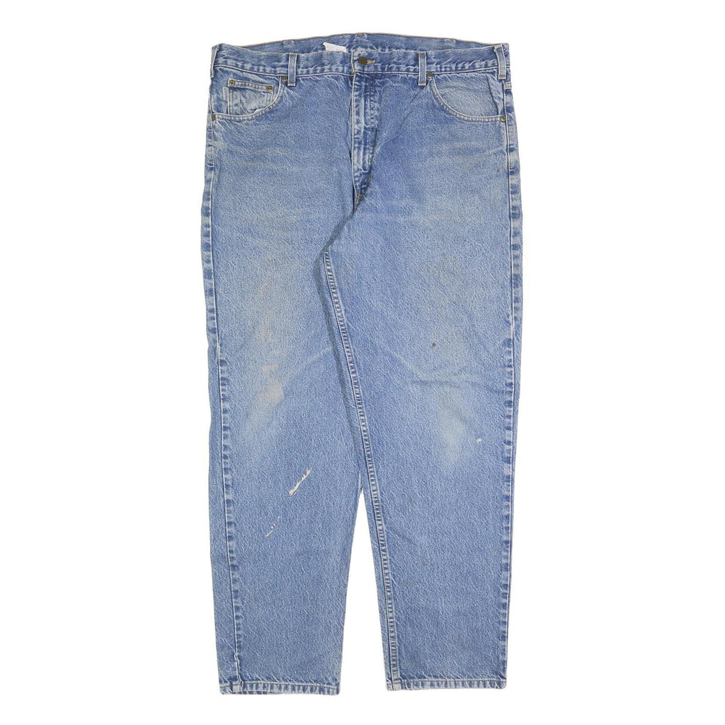 CARHARTT Mens Regular Fit Blue Denim Jeans W42 L32 Zip Closure Classic Cotton