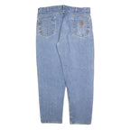 CARHARTT Mens Regular Fit Blue Denim Jeans W42 L32 Zip Closure Classic Cotton
