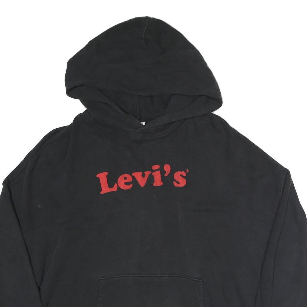 LEVI'S Womens Black Hoodie M Cotton Blend Casual Pullover Sweatshirt