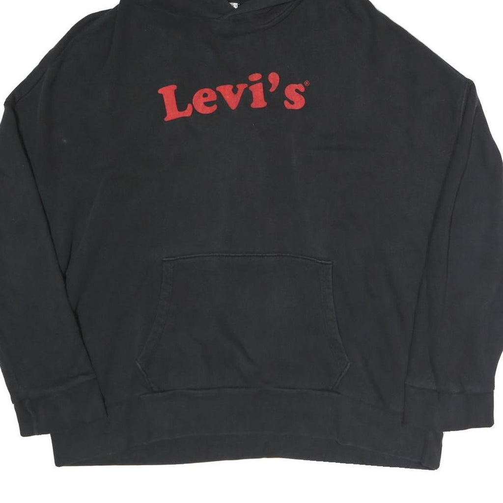LEVI'S Womens Black Hoodie M Cotton Blend Casual Pullover Sweatshirt