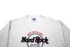 HARD ROCK CAFE Mens White Save The Planet Logo Crew Neck L Sweatshirt