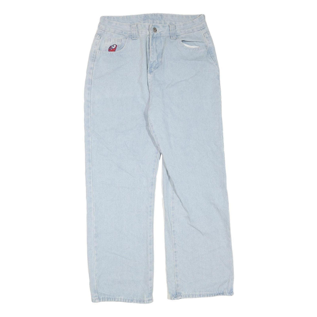 Womens Light Blue Regular Fit Straight Cotton Blend Jeans W30 L29 Casual Denim