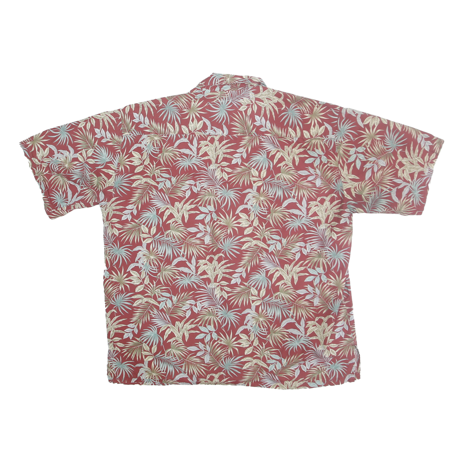 COOKE STREET Mens Red & Beige Floral Cotton Shirt L Casual Summer Lightweight