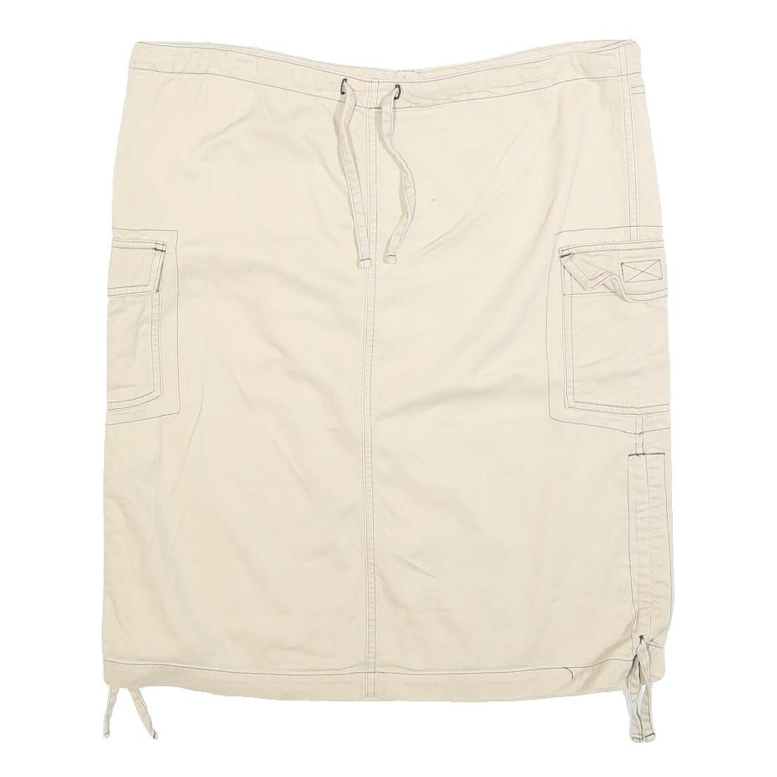 COLUMBIA Womens Beige Cargo Skirt Knee Length Cotton Blend Drawstring M Outdoor