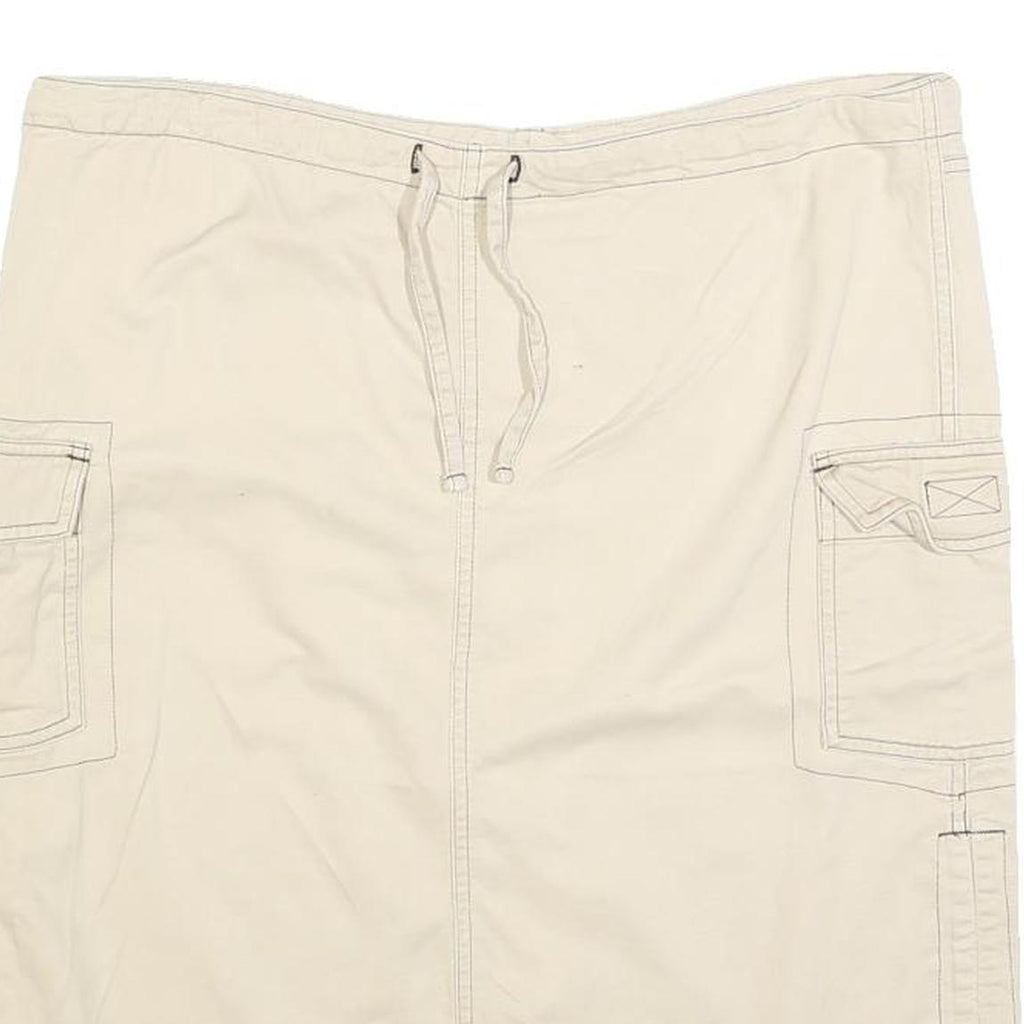 COLUMBIA Womens Beige Cargo Skirt Knee Length Cotton Blend Drawstring M Outdoor
