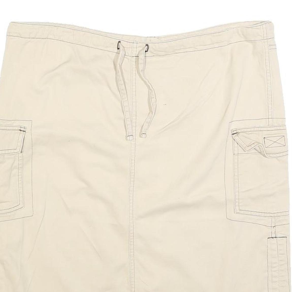 COLUMBIA Womens Beige Cargo Skirt Knee Length Cotton Blend Drawstring M Outdoor