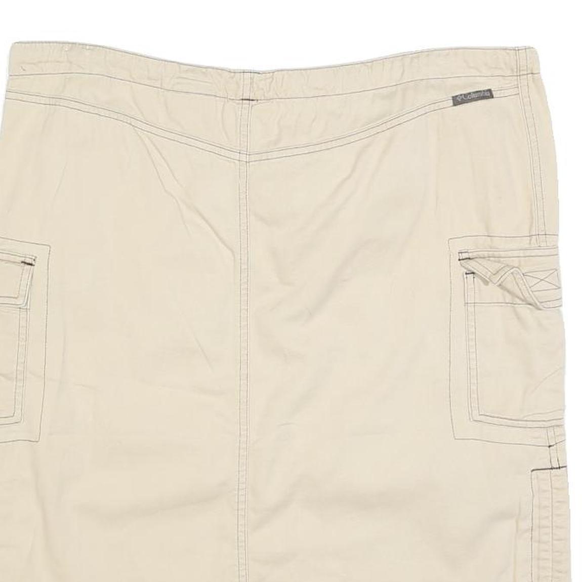 COLUMBIA Womens Beige Cargo Skirt Knee Length Cotton Blend Drawstring M Outdoor