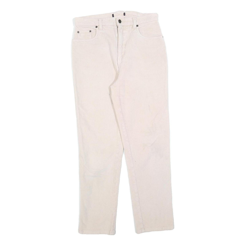 Womens Cotton Blend Slim Fit White Slim Trousers W30 L28 Zip Closure Casual