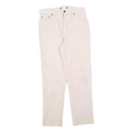 Womens Cotton Blend Slim Fit White Slim Trousers W30 L28 Zip Closure Casual