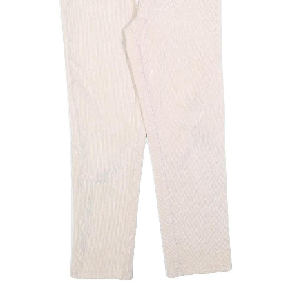 Womens Cotton Blend Slim Fit White Slim Trousers W30 L28 Zip Closure Casual