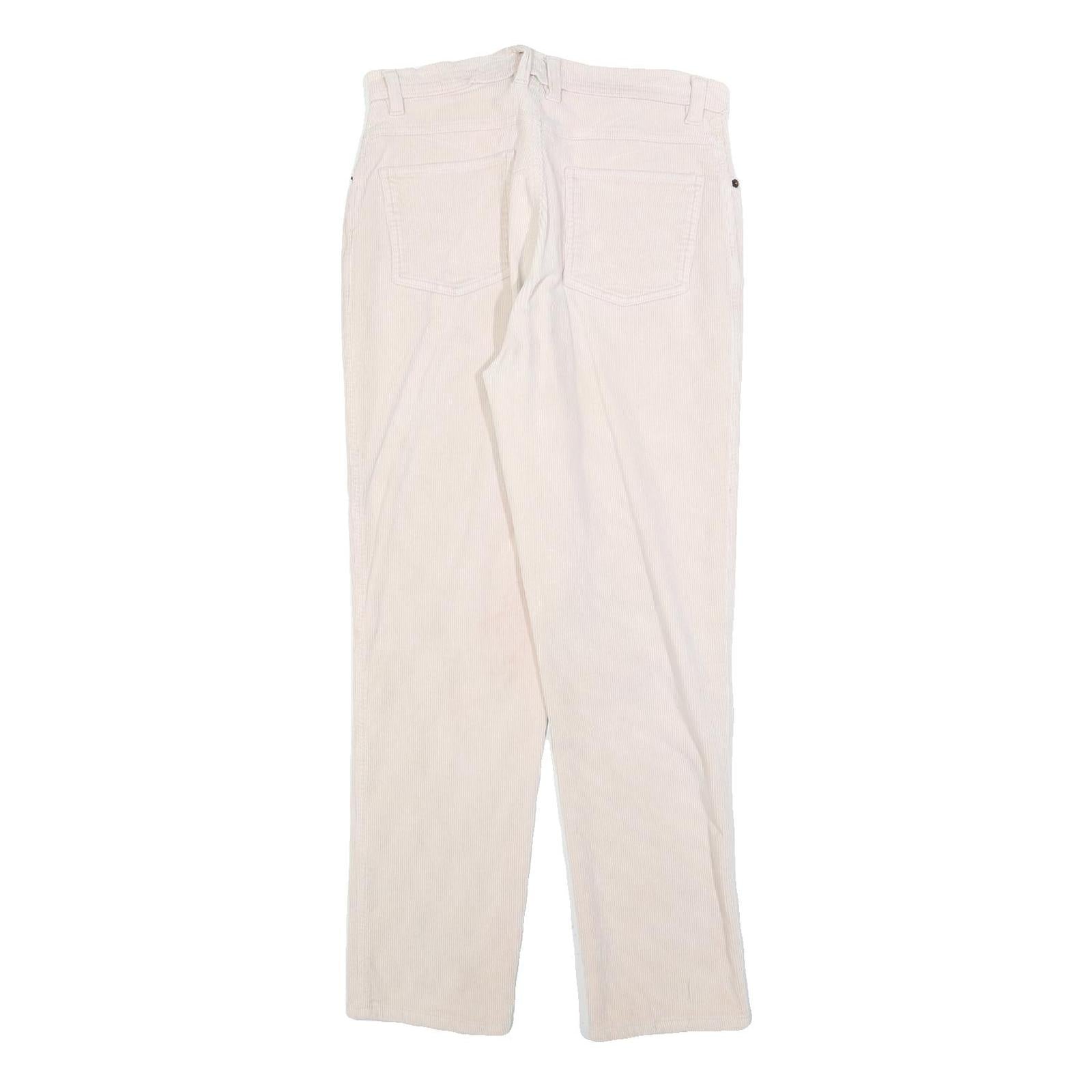 Womens Cotton Blend Slim Fit White Slim Trousers W30 L28 Zip Closure Casual